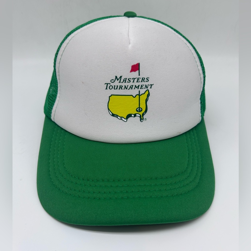 Masters‎ Golf Trucker Hat White Green Mesh Snapback Cap.
